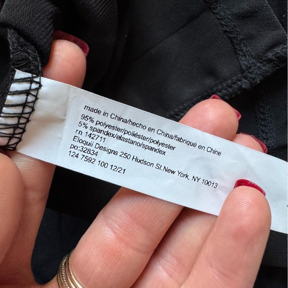 Eloquii Knot Front Pleated Skirt Dress Black Stretch Knit Jersey 28 new - Picture 10 of 11